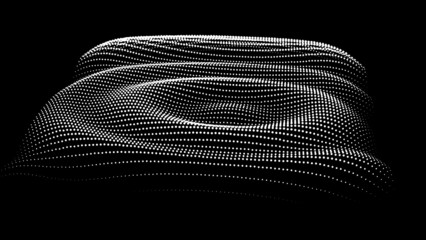 Sinusoidal formula distortion sine wave and waveform. Graph of a 3d function space in three-dimensional coordinates. Science simple detailed volume drip drop background.