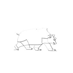 Continuous line drawing. Rhino animal logo. Illustration icon vector