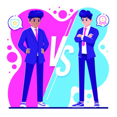 Rivalry Concept Business People Characters Illustration