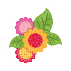 beautiful flowers with leafs