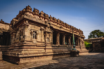 Shri Airavatesvara Temple is a Hindu temple located in Dharasuram, Kumbakonam, Tamil Nadu. It was built by Chola emperor Rajaraja-2. The temple dedicated to Shiva. It is a UNESCO World Heritage Site.