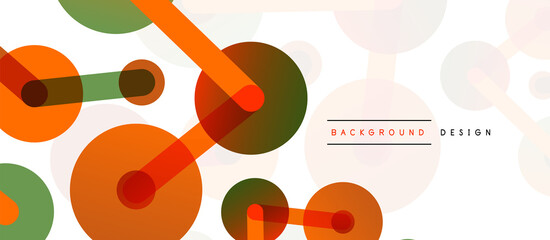 Abstract background. Round dots connected by lines. Trendy techno business template for wallpaper, banner, background or landing