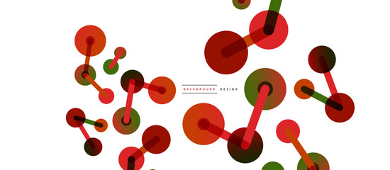 Abstract background. Round dots connected by lines. Trendy techno business template for wallpaper, banner, background or landing