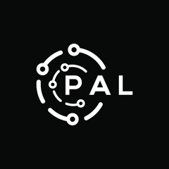 PAL technology letter logo design on black background. PAL creative initials technology letter logo concept. PAL technology letter design.
