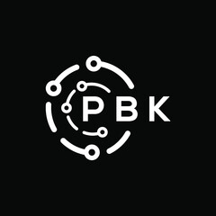 PBK technology letter logo design on black  background. PBK creative initials technology letter logo concept. PBK technology letter design.
