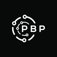 PBP technology letter logo design on black  background. PBP creative initials technology letter logo concept. PBP technology letter design.

