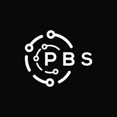 PBS technology letter logo design on black  background. PBS creative initials technology letter logo concept. PBS technology letter design.
