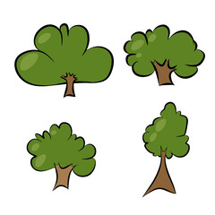 Small summer tree icon bundle, for summer theme, game, illustration, and the other