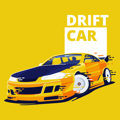 drift car flat design illustration