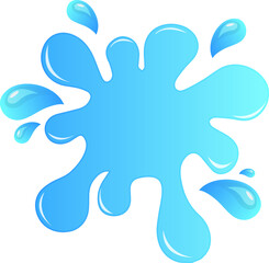 Blue water splash vector illustration set
