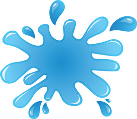 Blue water splash vector illustration set