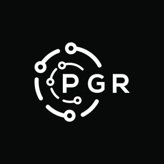 PGR technology letter logo design on black  background. PGR creative initials technology letter logo concept. PGR technology letter design.