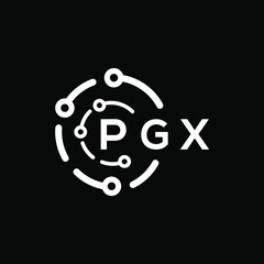 PGX technology letter logo design on black  background. PGX creative initials technology letter logo concept. PGX technology letter design.