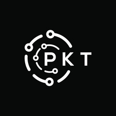 PKT technology letter logo design on black  background. PKT creative initials technology letter logo concept. PKT technology letter design.