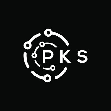 PKS technology letter logo design on black  background. PKS creative initials technology letter logo concept. PKS technology letter design.
