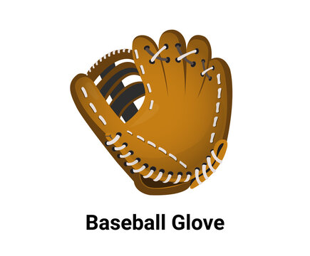 Baseball illustration set. sewn up baseball Glove Vector drawing. Hand drawn style.