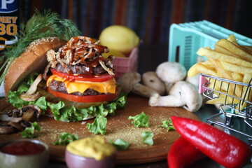 Arabic food burger and snack