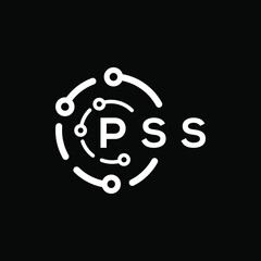 PSS technology letter logo design on black  background. PSS creative initials technology letter logo concept. PSS technology letter design.
