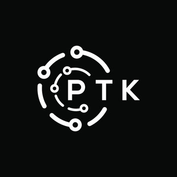 PTK technology letter logo design on black  background. PTK creative initials technology letter logo concept. PTK technology letter design.
