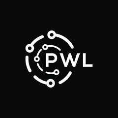 PWL technology letter logo design on black  background. PWL creative initials technology letter logo concept. PWL technology letter design.
