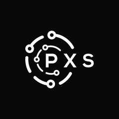 PXS technology letter logo design on black  background. PXS creative initials technology letter logo concept. PXS technology letter design.