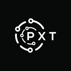 PXT technology letter logo design on black  background. PXT creative initials technology letter logo concept. PXT technology letter design.