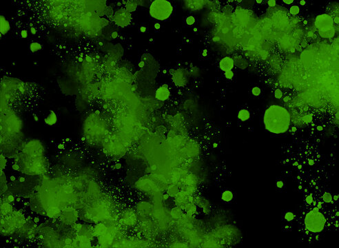 緑色の液体が飛び散る壁紙