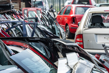 car parts at the scrap yard