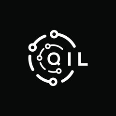QIL technology letter logo design on black  background. QIL creative initials technology letter logo concept. QIL technology letter design.