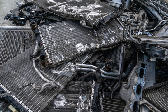 car parts at the scrap yard