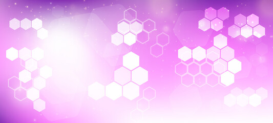 Abstract design element with geometric background and hexagons shape pattern