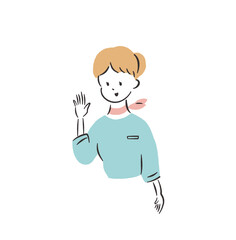 ビジネスウーマン上半身　挨拶