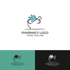 Pharmacy Logo Eco Green Design Vector Template