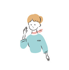 ビジネスウーマン上半身　呼びかけ