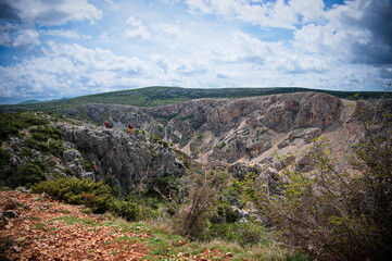 Scenic view of karst landscape in Croatia