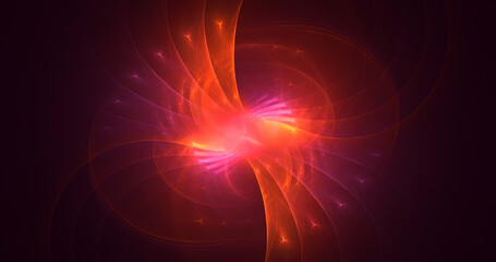 3D rendering abstract multicolor fractal light background