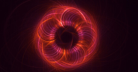 3D rendering abstract multicolor fractal light background