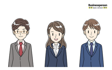 スーツ姿のビジネスパーソン　上半身　正面