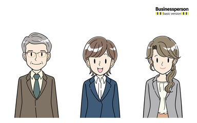 スーツ姿のビジネスパーソン　上半身　正面