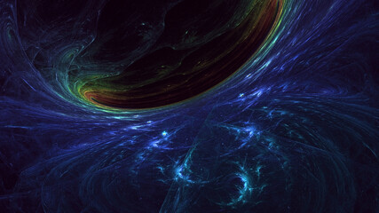 Naklejka premium 3D rendering abstract multicolor fractal light background