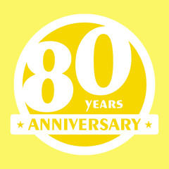 80 years anniversary vector icon