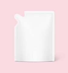 Pouch bag with curve corner. Vector illustration. Perfect for final pack shot. Can be use for refilling soap, liquids and other. EPS10.	