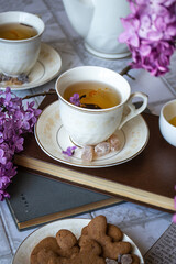 cup of tea and cookies