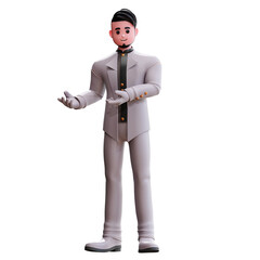 3d wedding groom character illustration