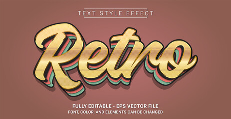 Retro Text Style Effect. Editable Graphic Text Template.