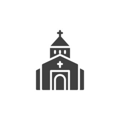 Monastery building vector icon