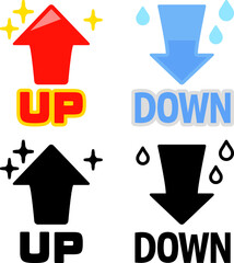 UPの矢印とDOWNの矢印のアイコン