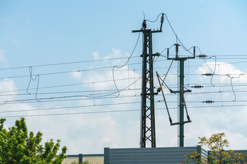 power lines at the railway