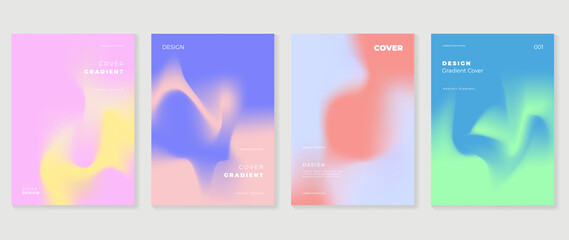 Fluid gradient background vector. Cute and minimalist style posters, Photo frame cover with pastel colorful geometric shapes and liquid color. Modern wallpaper design for social media, idol poster.