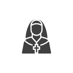 Nun sister vector icon